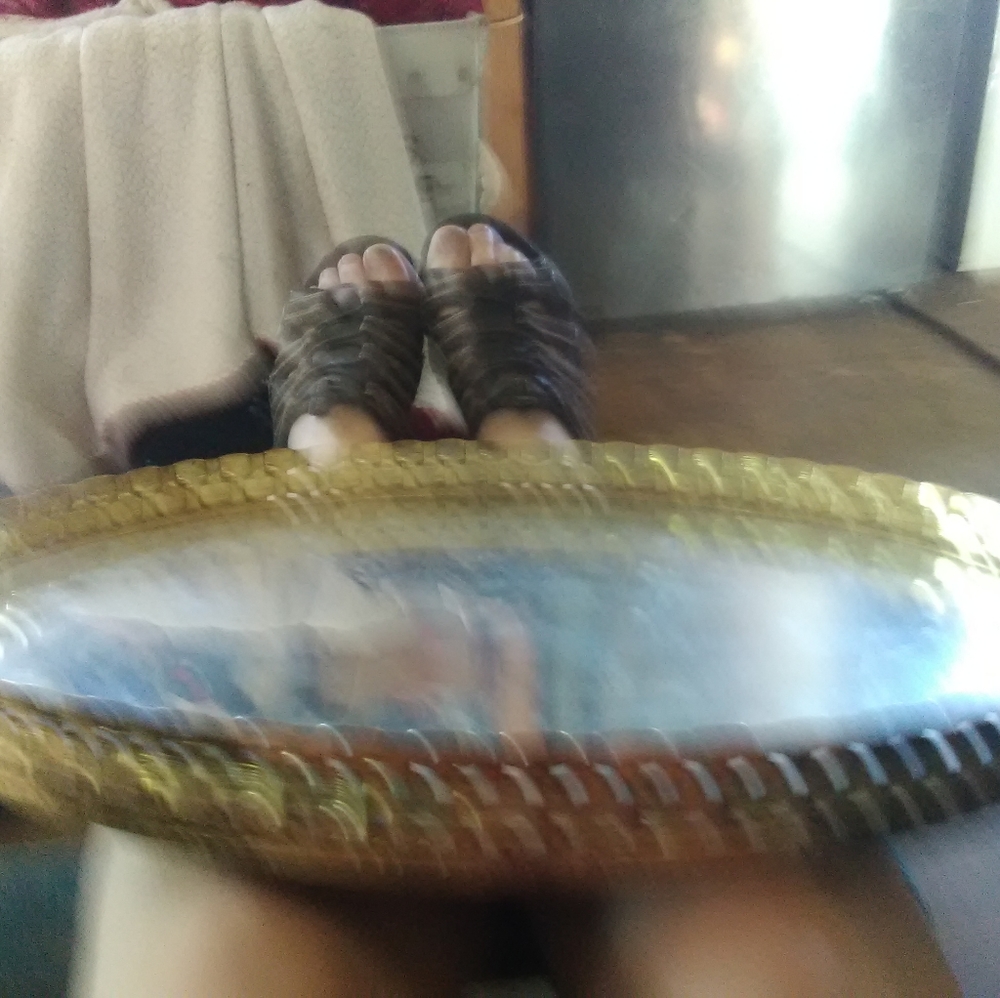 Glass mirror vanity tray